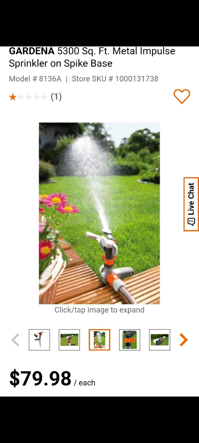GARDENA 8136-20 Metal Impulse Sprinkler on Base, 5200 Sq. Ft. - photo 2