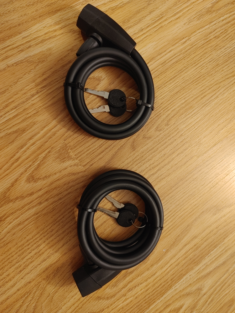 New 2 Black Cable Bicycle Locks with Keys $10 each