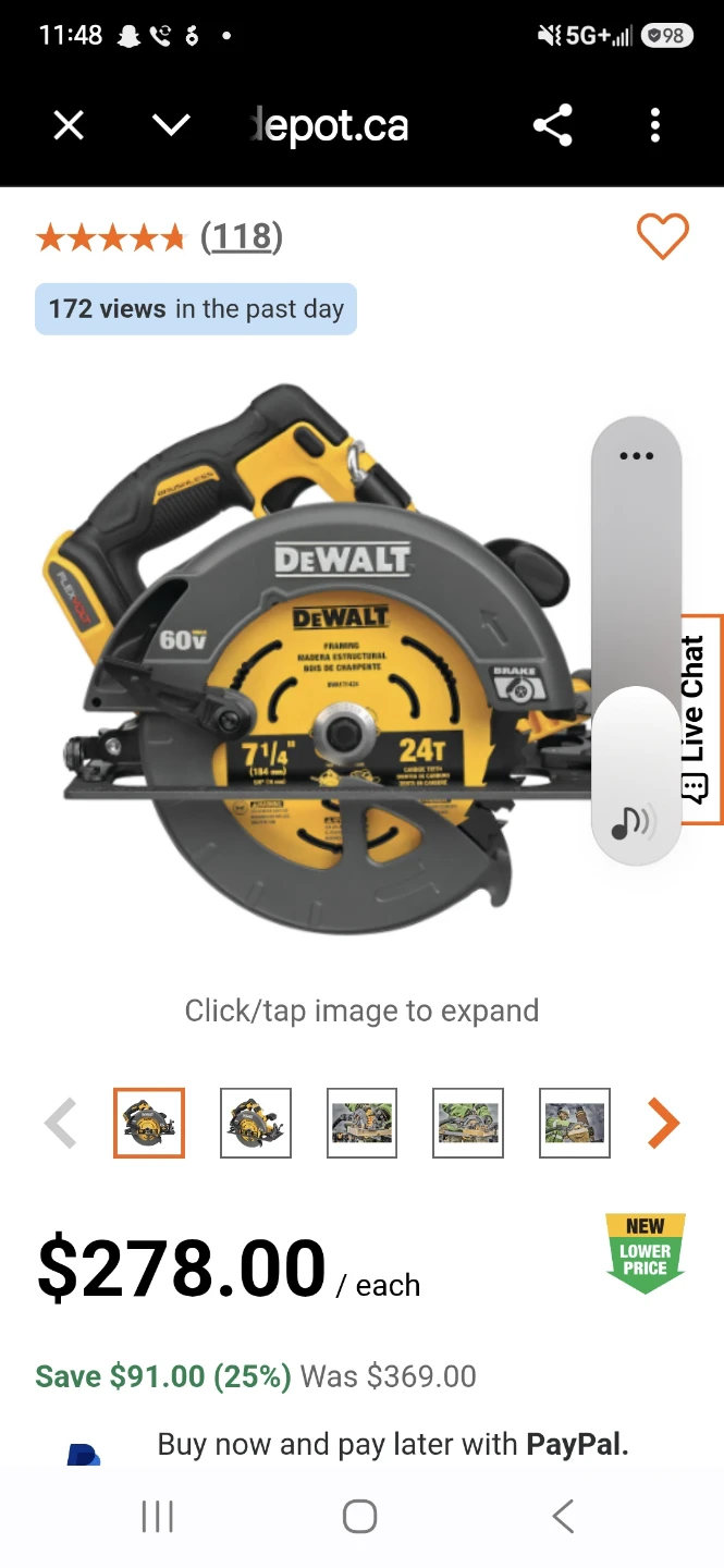 DEWALT 60V MAX Cordless Circular Saw - photo 2