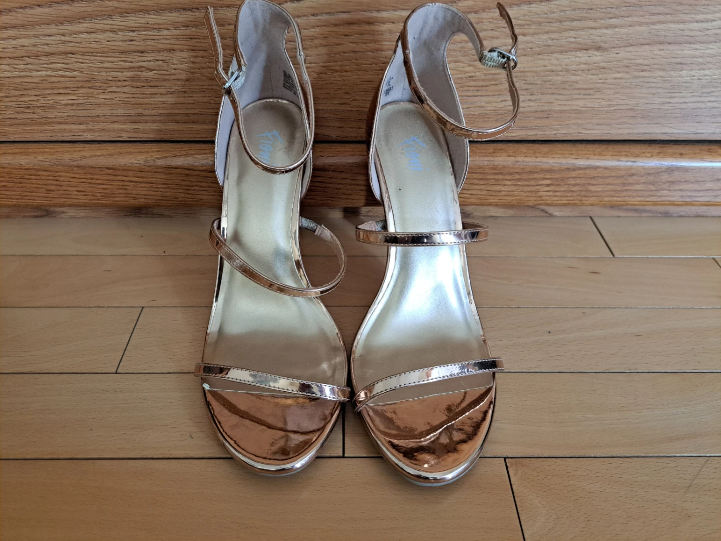Rose Gold Strappy Heeled Sandals size 9