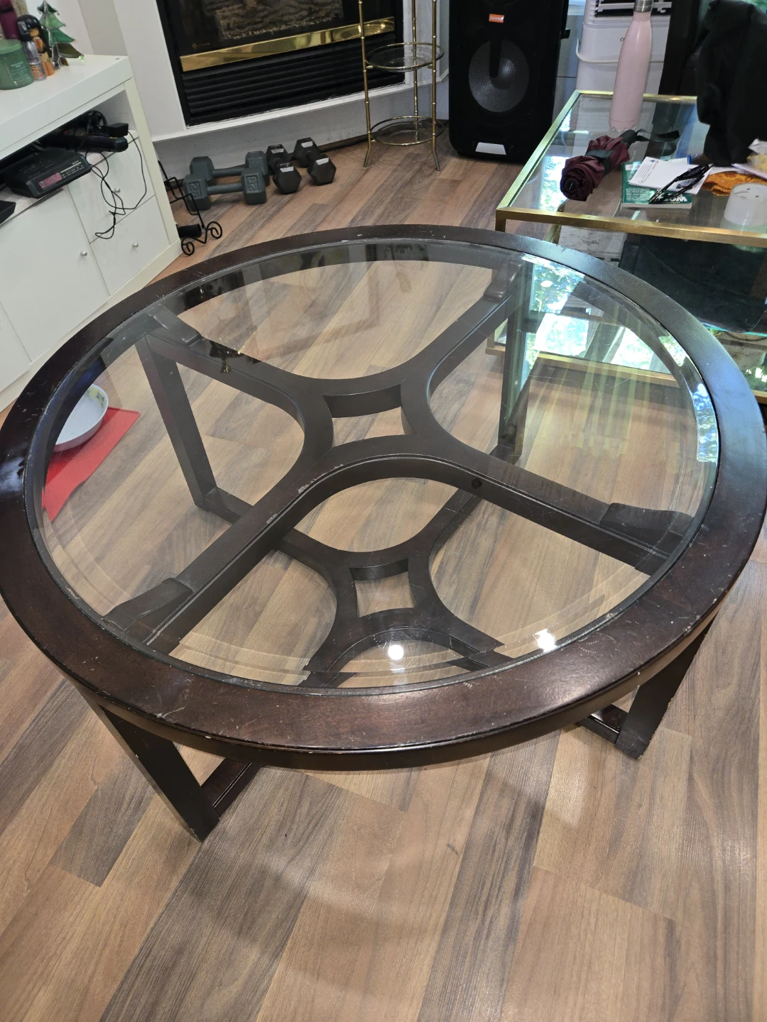 Round Coffee Table with Glass Top - photo 3