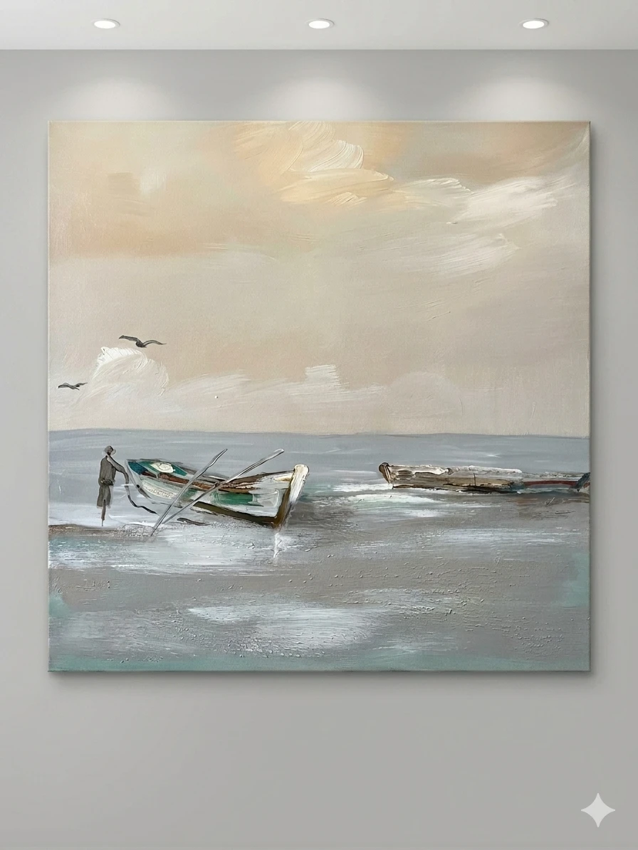 Vintage Mid-Century Impressionist Seascape