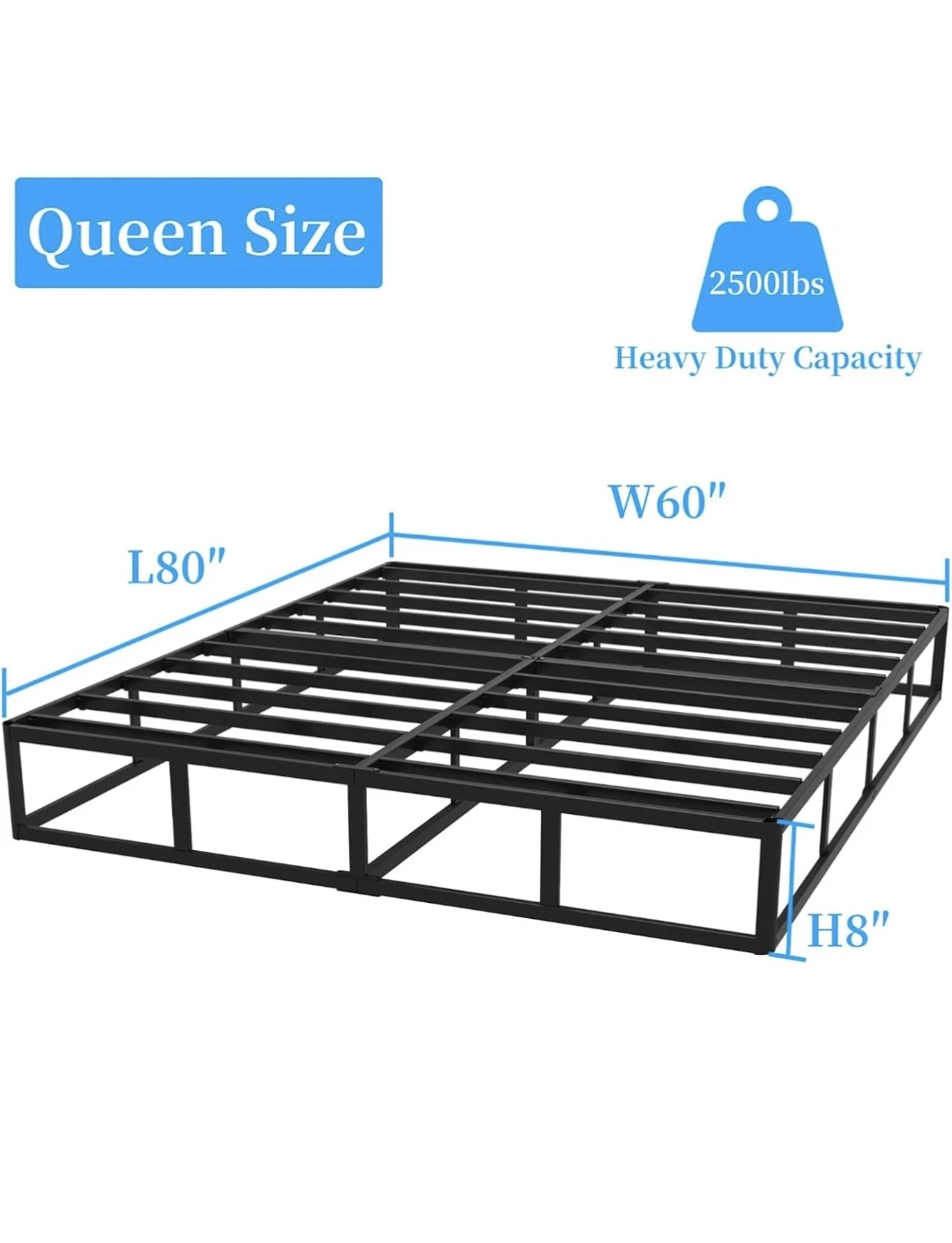 Queen Size Heavy Duty Metal Bed Frame - photo 3