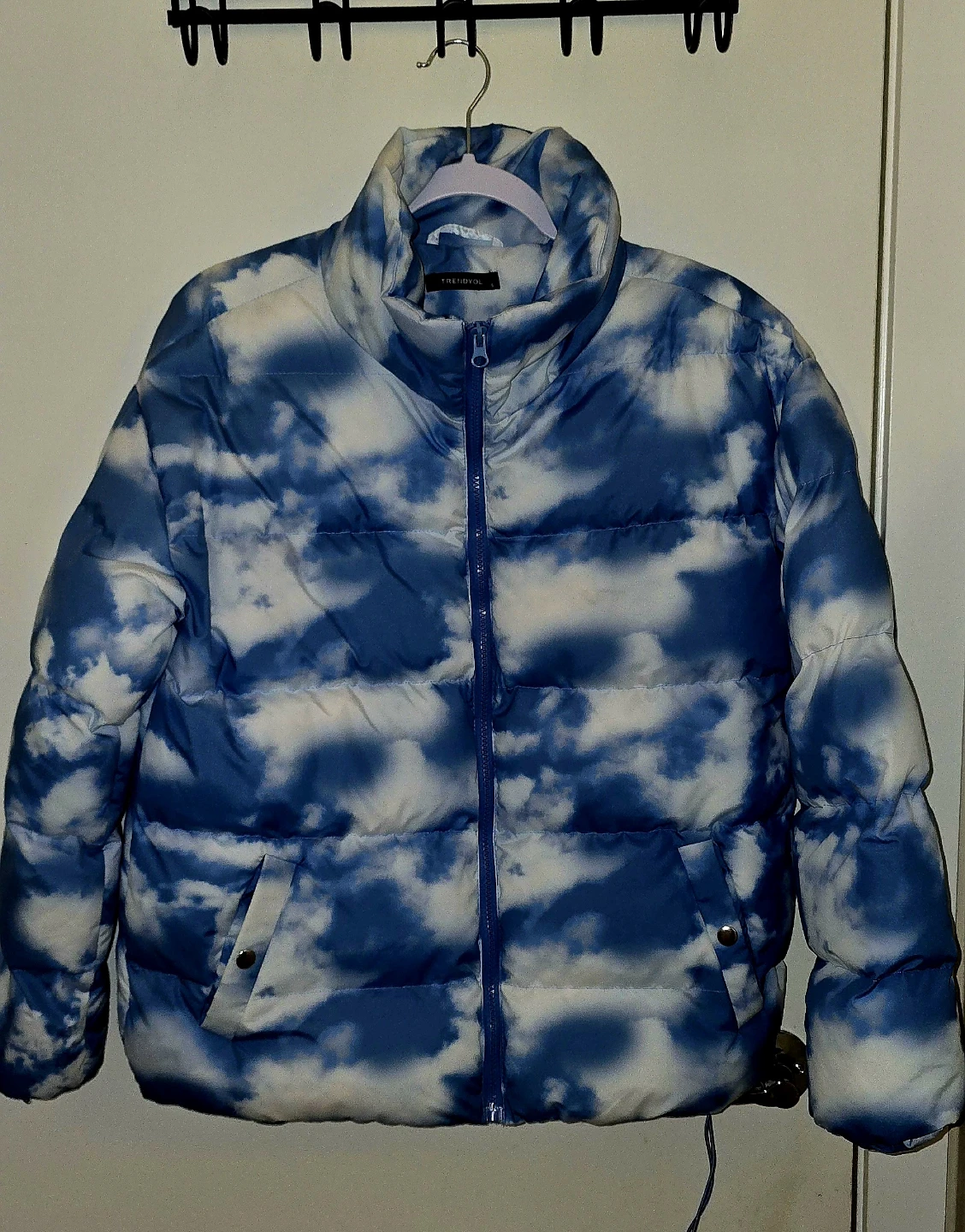 Blue Cloud Puffer Jacket  - Size Medium