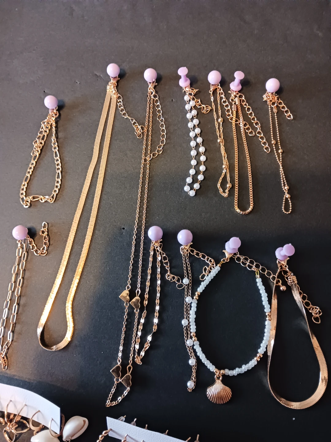 Assorted Yellow Gold Tone Necklaces and Earrings Set - photo 2