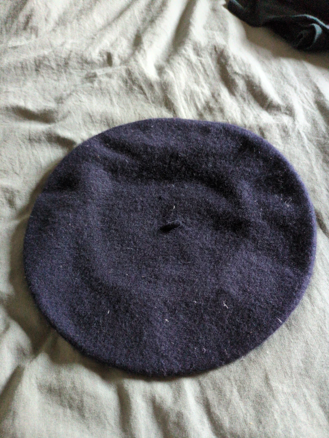Navy Wool Beret