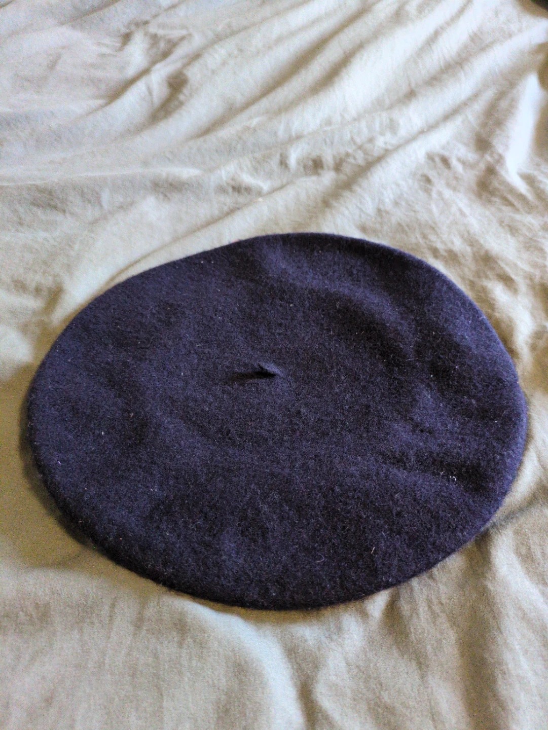 Navy Wool Beret - photo 3