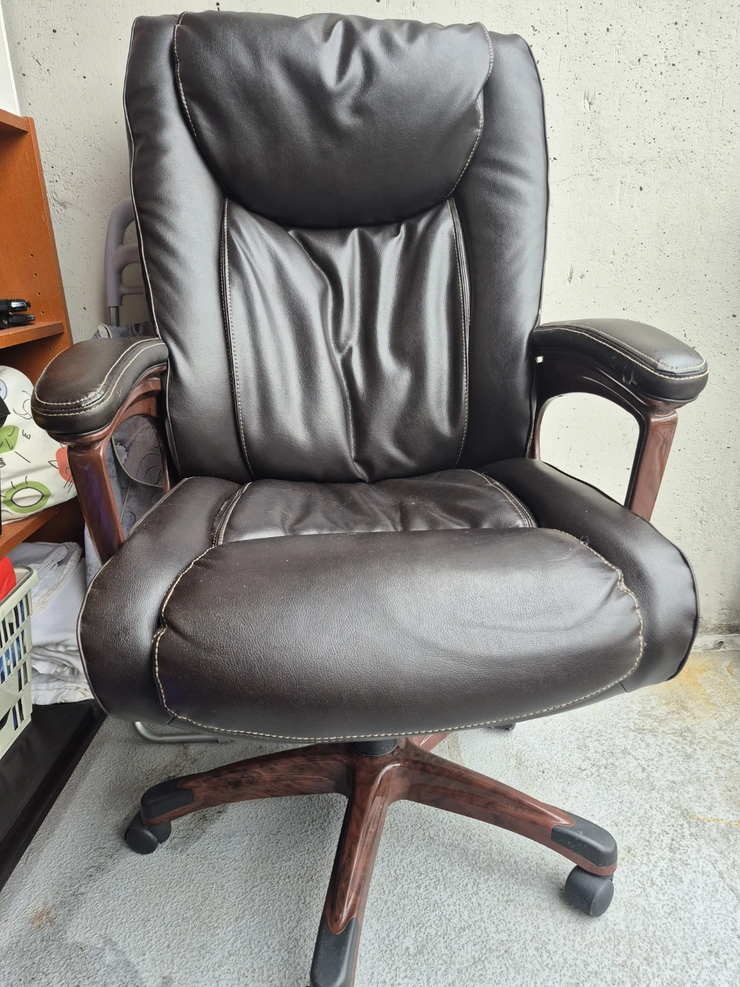 Brown Faux Leather Office Chair