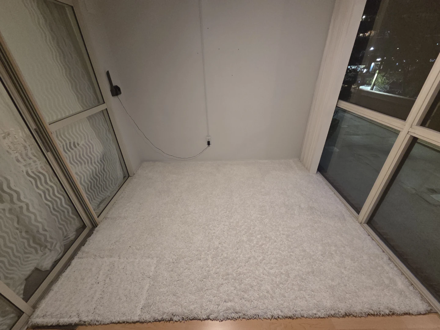 White Shag Rug with cushion