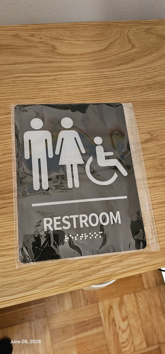 Restroom Sign with Braille