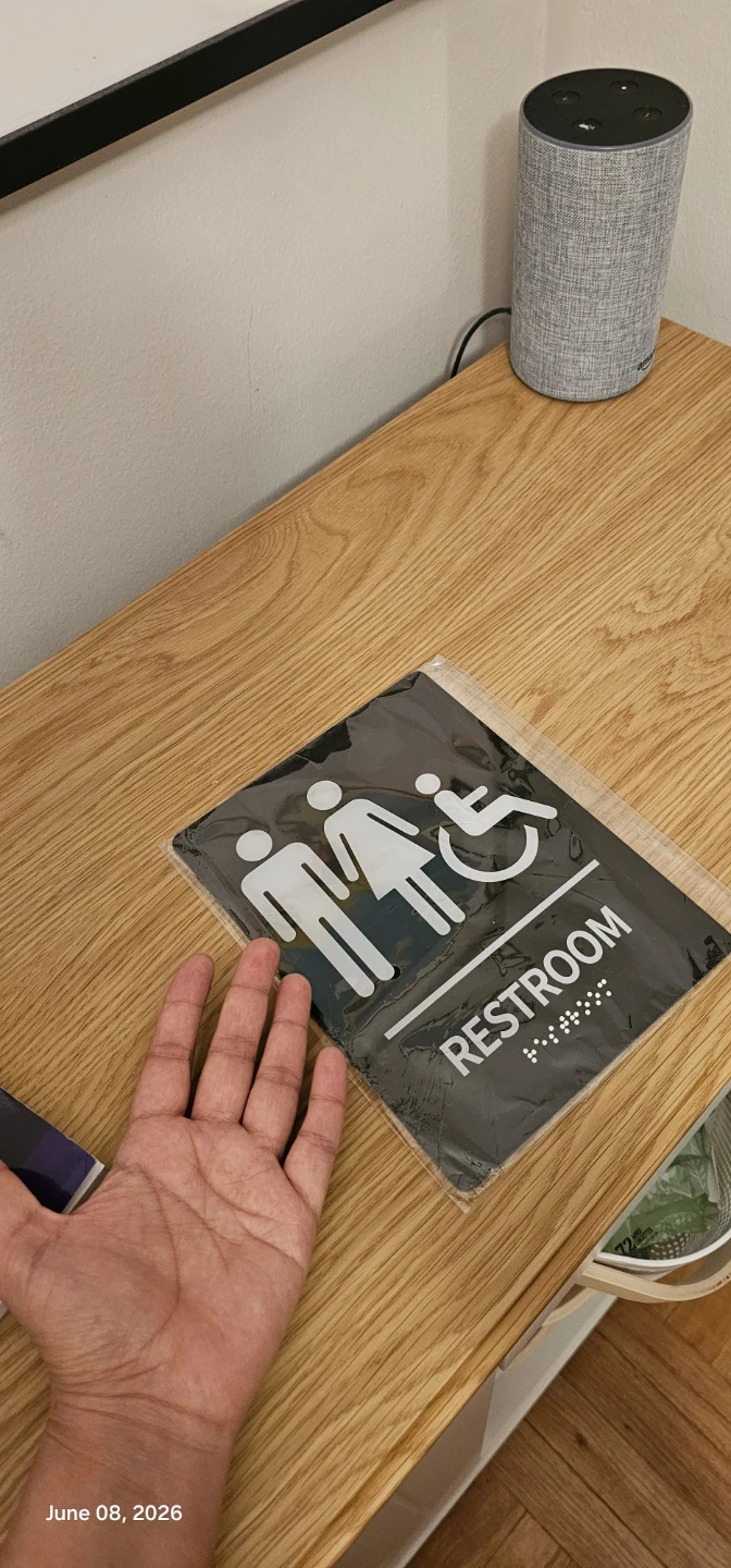 Restroom Sign with Braille - photo 2