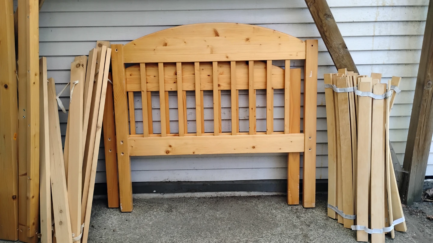 Beautiful Wooden Twin Headboard and Bed Slats
