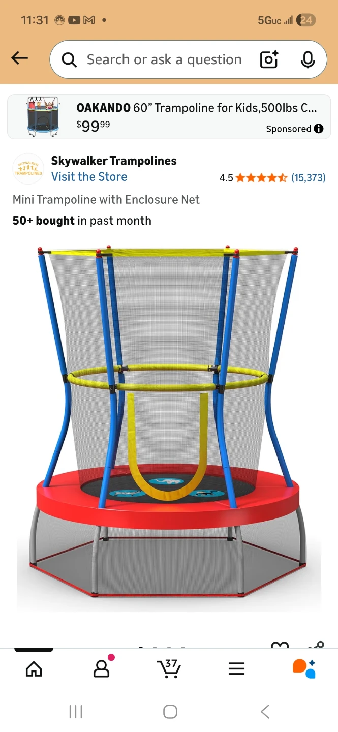 Skywalker Trampolines Mini Trampoline with Enclosure Net - photo 2