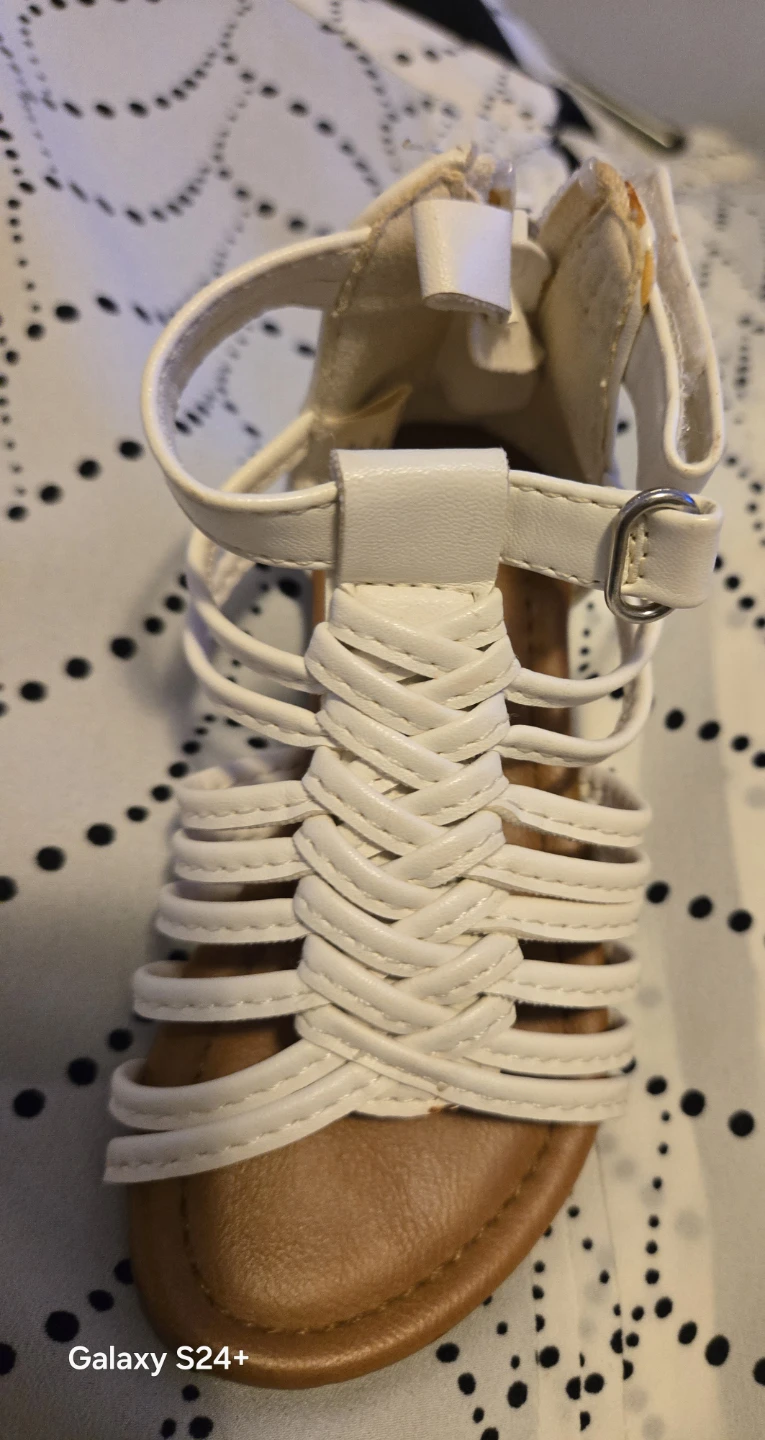 White Gladiator Sandals - photo 4