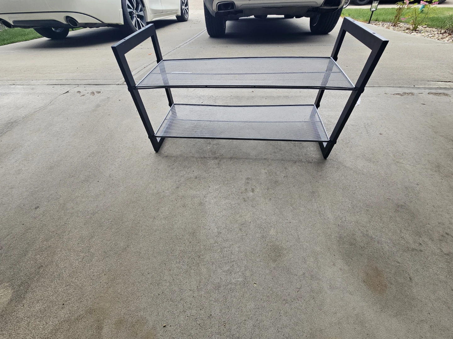 2-Tier Metal Mesh Shoe Rack