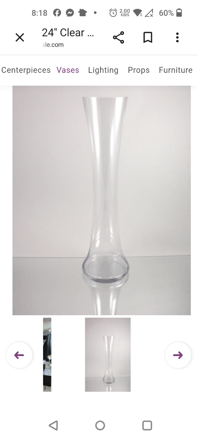 24" Clear Glass Cylinder Bud Vase