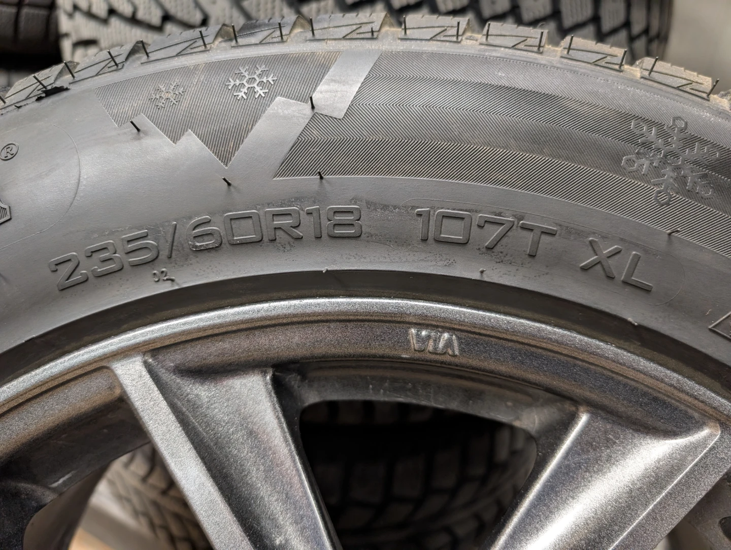 4 Fast 18"x8" Rims - 5x114.3 with Winter Tires 235/60 R18 - photo 3