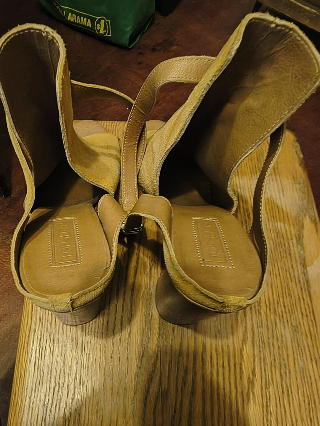 Topshop Suede Block Heel Sandals - Tan - photo 2