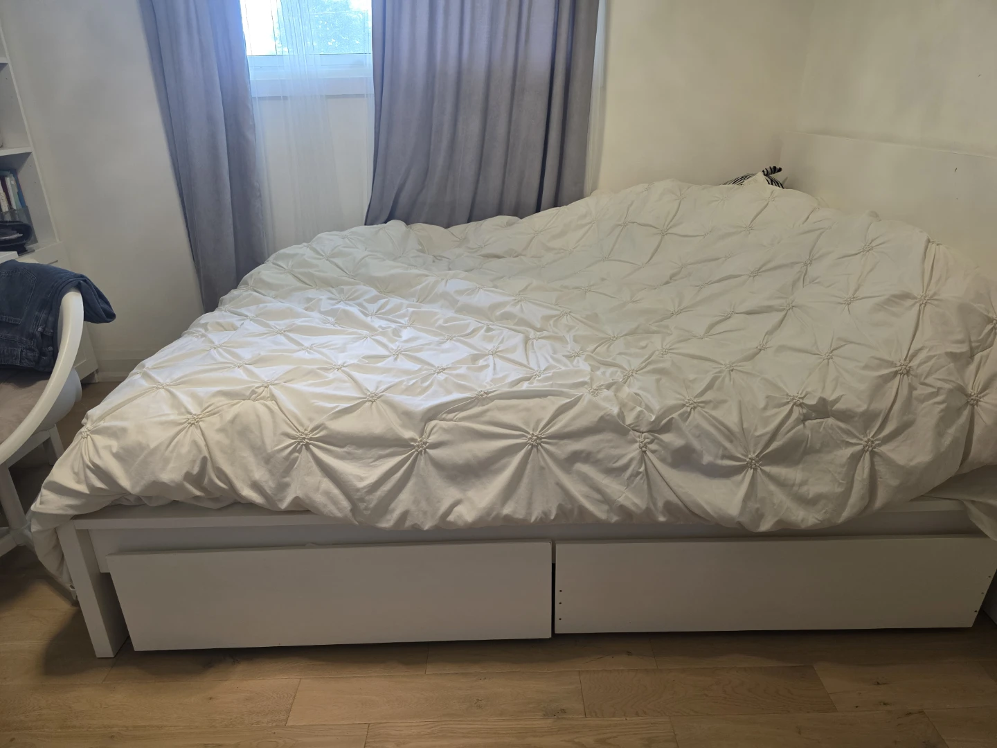 IKEA MALM Queen Bed Frame with 2 Storage Boxes