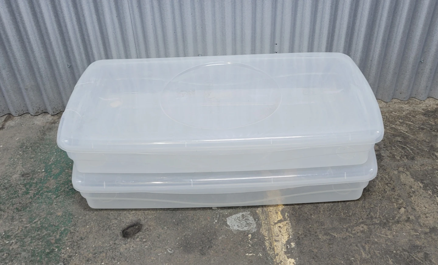 2 Clear Plastic Underbed Storage Bins with Lids - photo 2