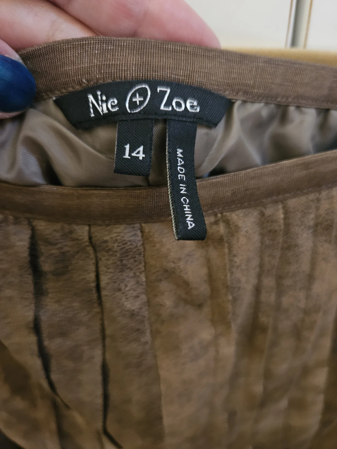 Nic + Zoe Pleated Skirt Size 14 Brown Multi - photo 3
