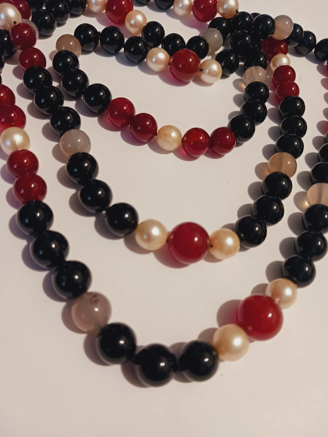 Elegant Gorgeous Genuine Gemstones Cultured Pearls Necklace - photo 5