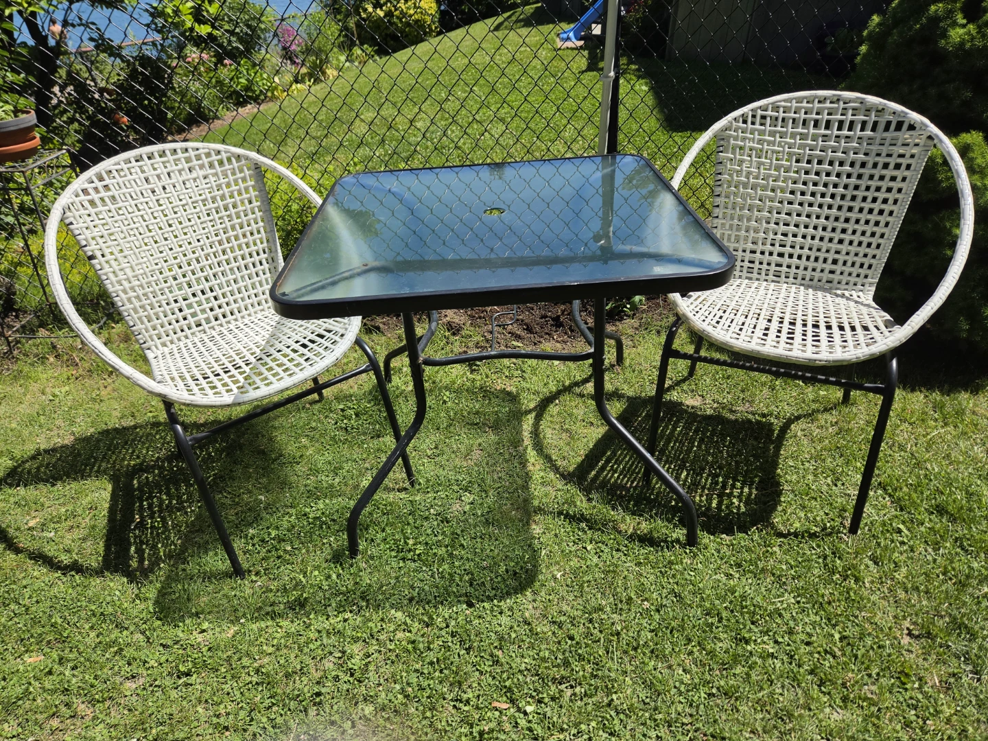 Glass Top Patio Table and Chairs Set - photo 2