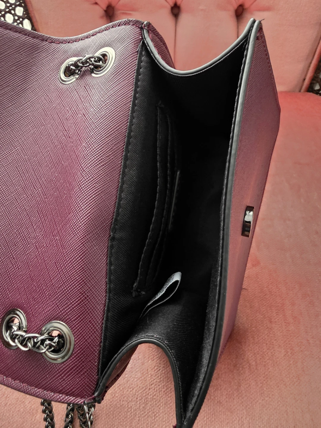 Burgundy Chain Shoulder Bag - photo 4