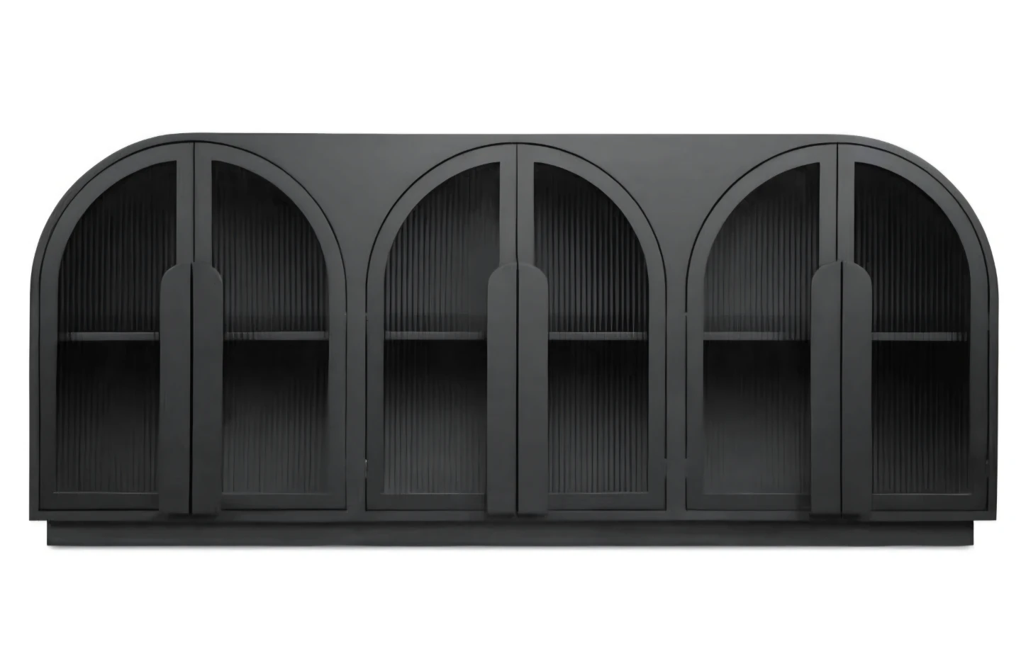 Black Buffet Cabinet with Arched Glass Doors - photo 3