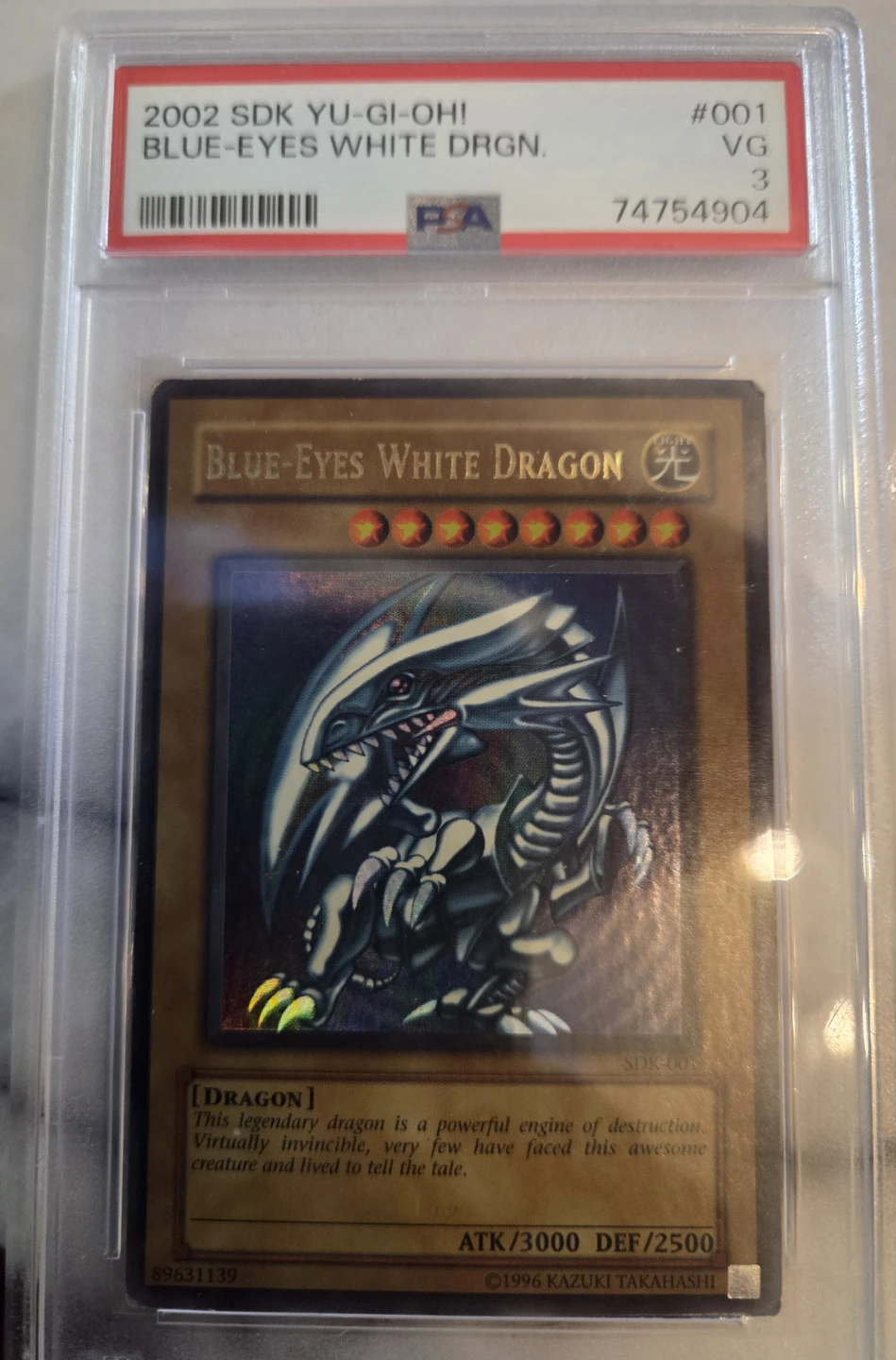 Yu-gi-ho Blue eyes white dragon 2002 psa 3