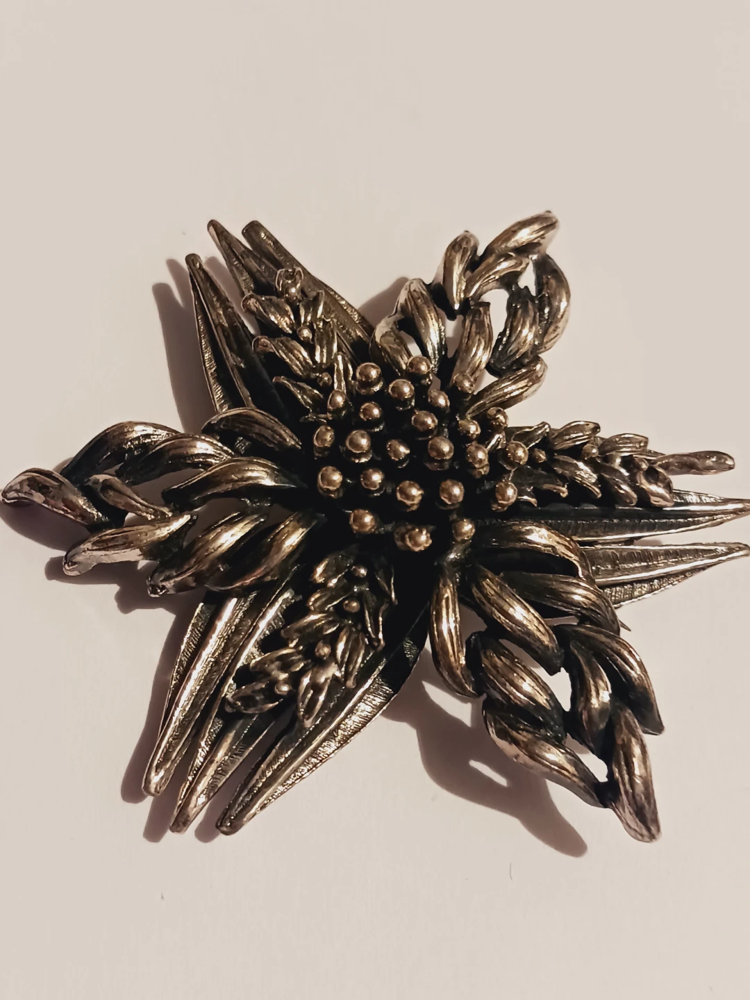 Sterling Silver Large Vintage Starburst Brooch - photo 4