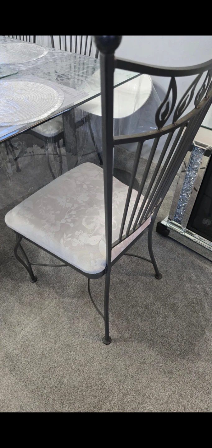 Set of 6 Dining Chairs with Floral Pattern - photo 2
