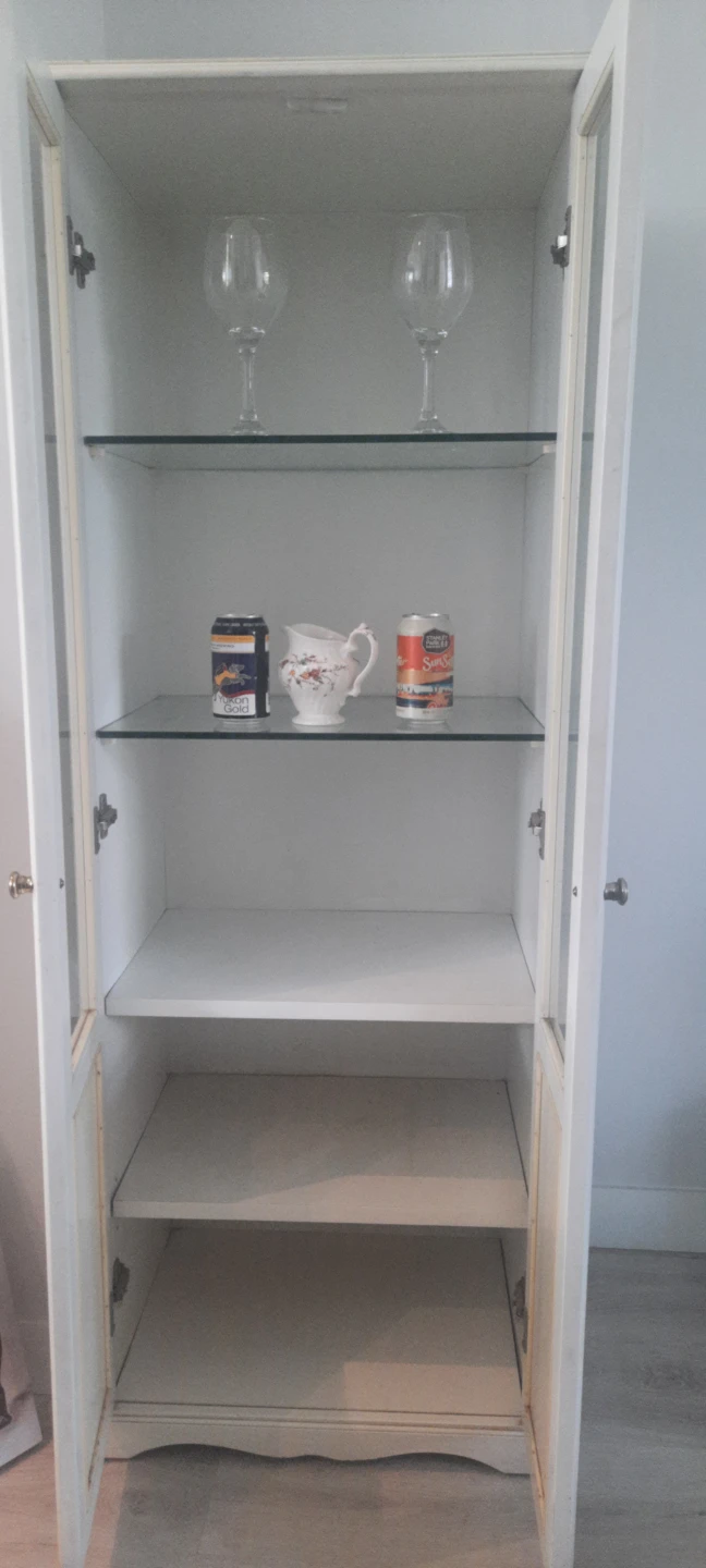 White Display Cabinet with Glass Doors - photo 2