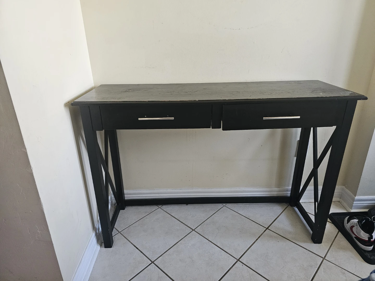 Black Console Table with Two Drawers - photo 2
