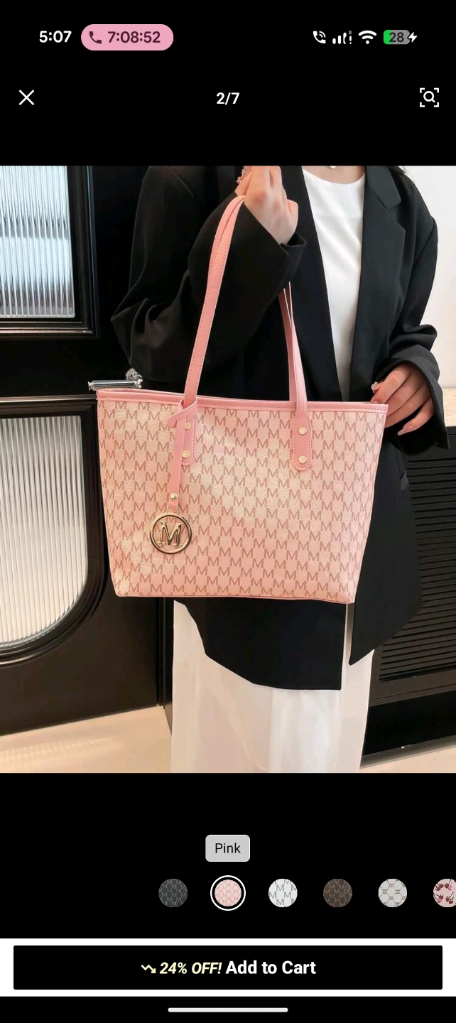 Pink Tote Bag