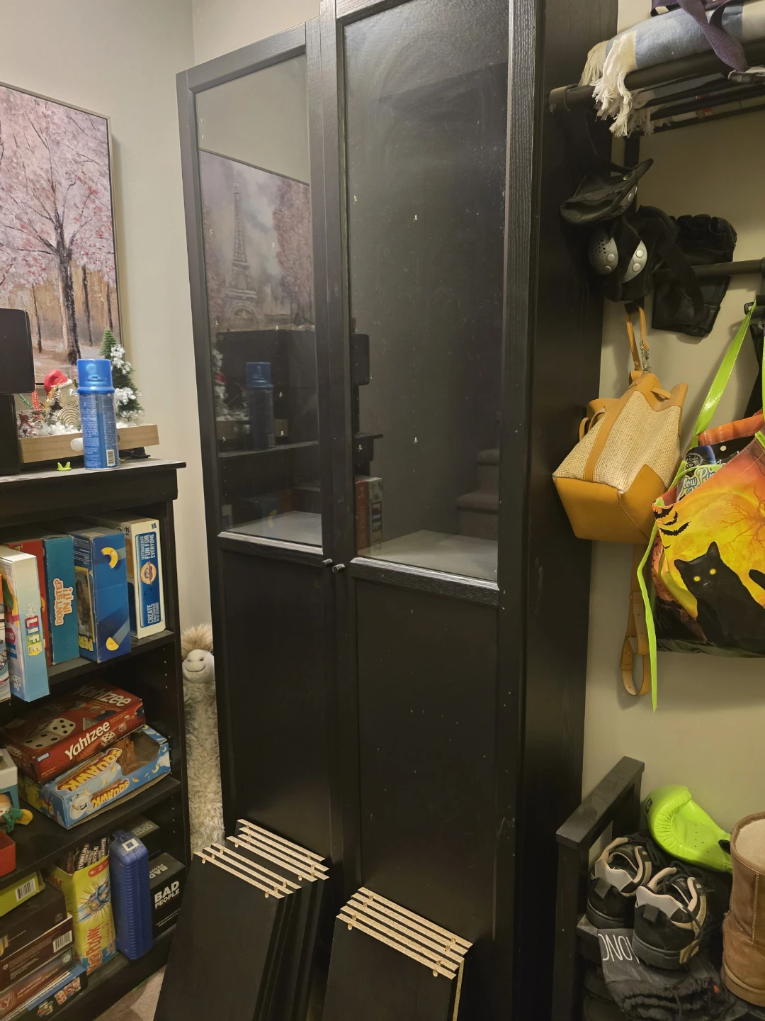 2 IKEA KALLAX Tall Glass Door Cabinets - photo 4
