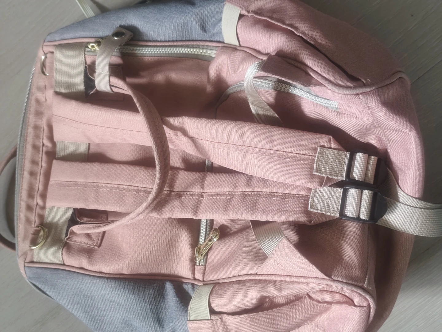 MUIFA Pink & Grey Diaper Backpack - photo 2