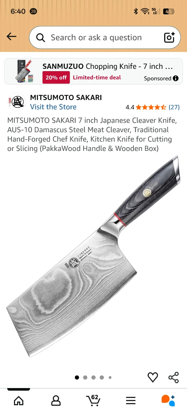 Mitsumoto Sakari 7 inch Cleaver Chef Knife