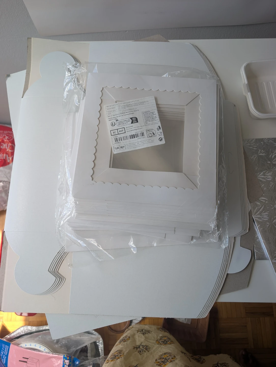 Stack of White Cake Boxes