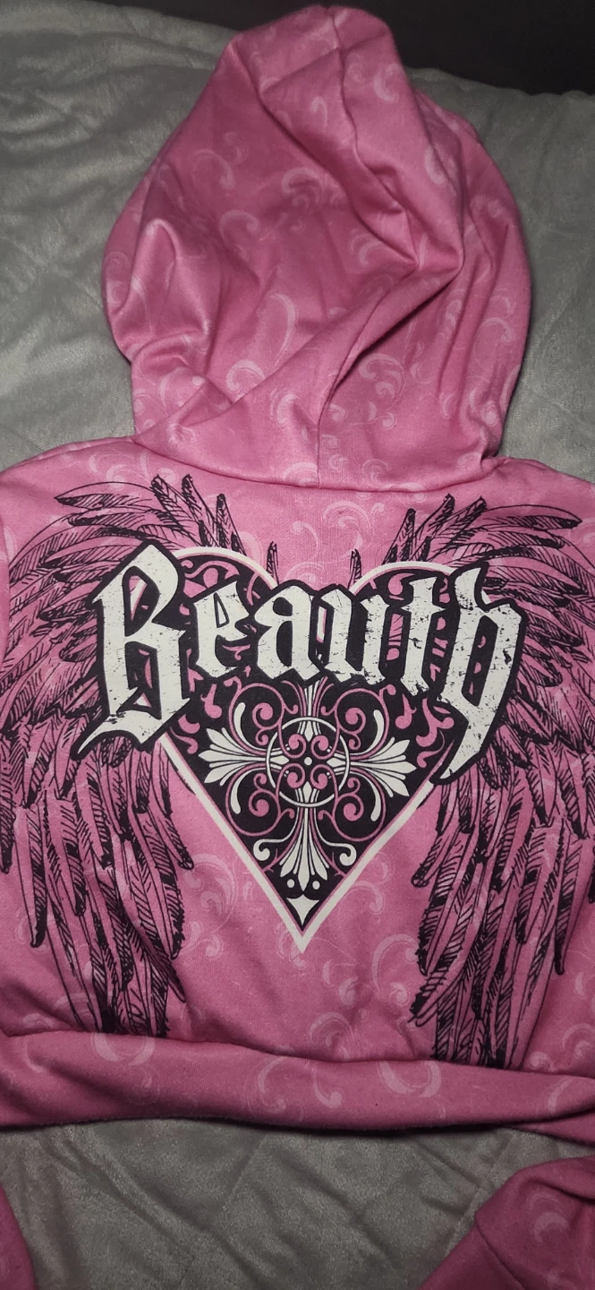 Pink street wear graphic hoodie - photo 4