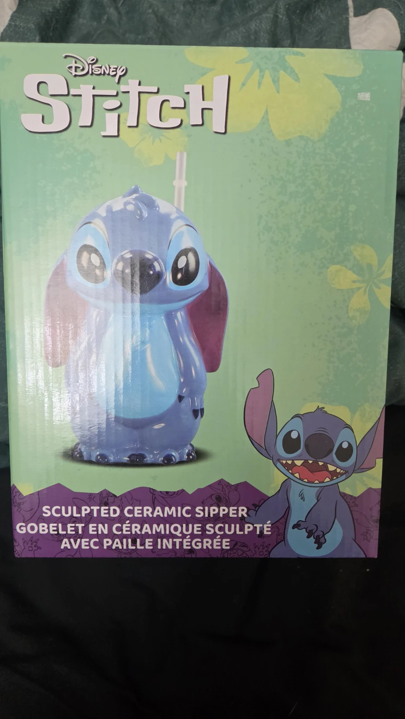 Disney Stitch Sculpted Ceramic Sipper with Straw