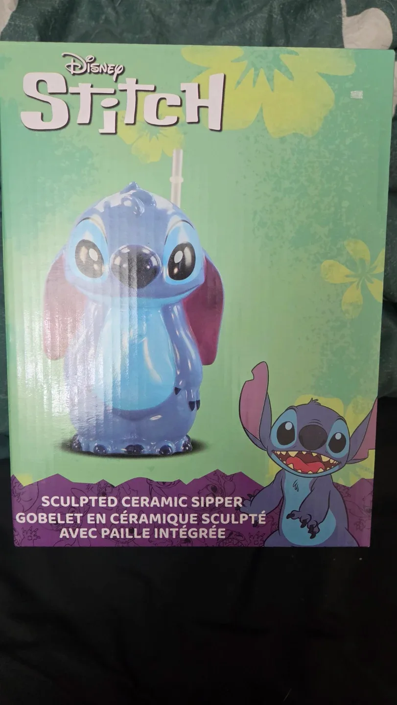 Disney Stitch Sculpted Ceramic Sipper with Straw