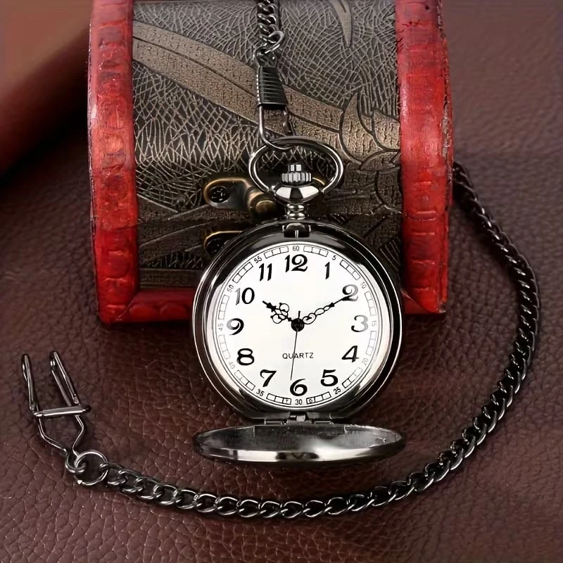 ​"To My Son" Black Pocket Watch with Chain – Sentimental Gift - photo 2