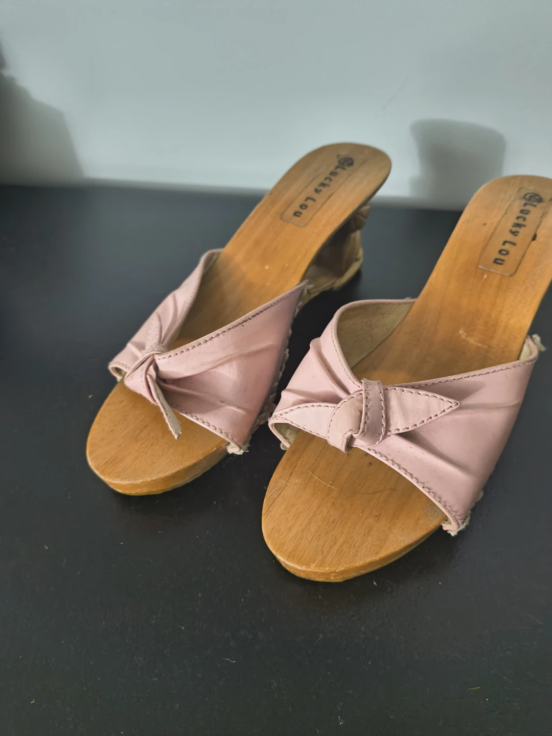 Authentic Lucky Lou vintage wooden shoes