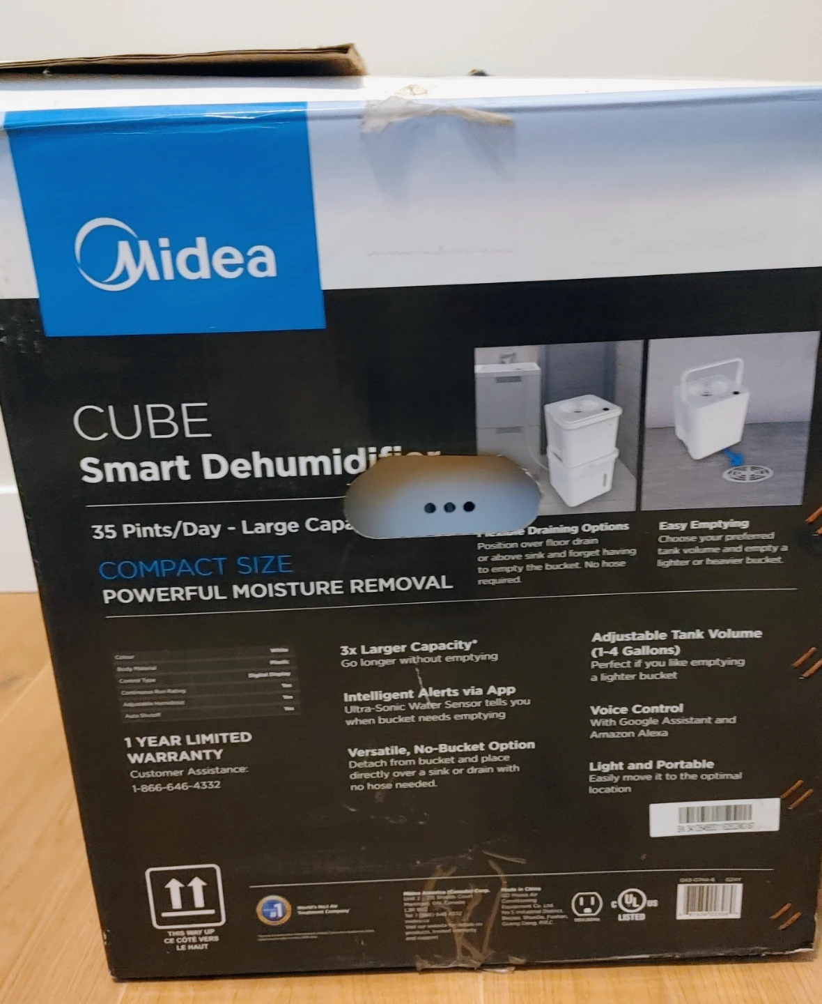 Midea CUBE Smart Dehumidifier - 35 Pints/Day