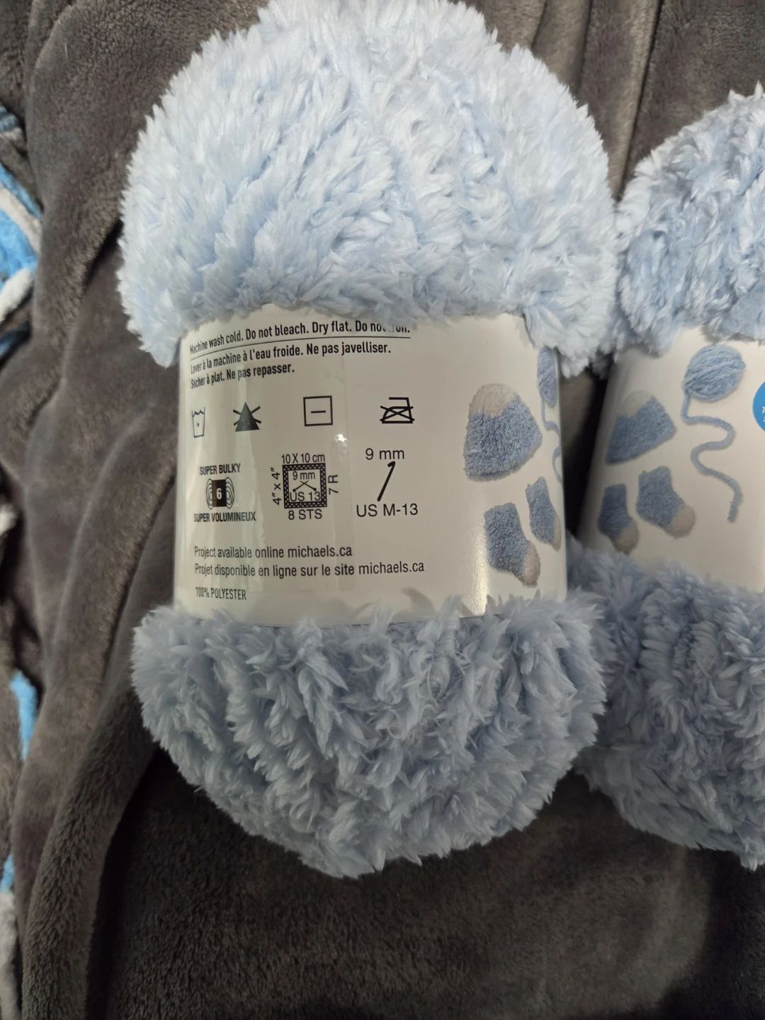 Bernat Sherpa Yarn - Light Blue & Teal - photo 2