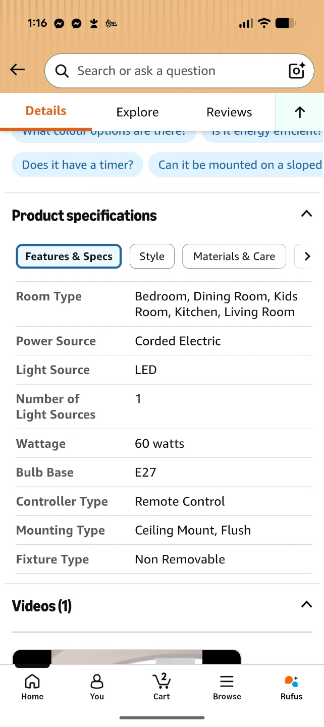 RIIGOOOG Modern Ceiling Fan with Lights and Remote 19.7" - photo 2