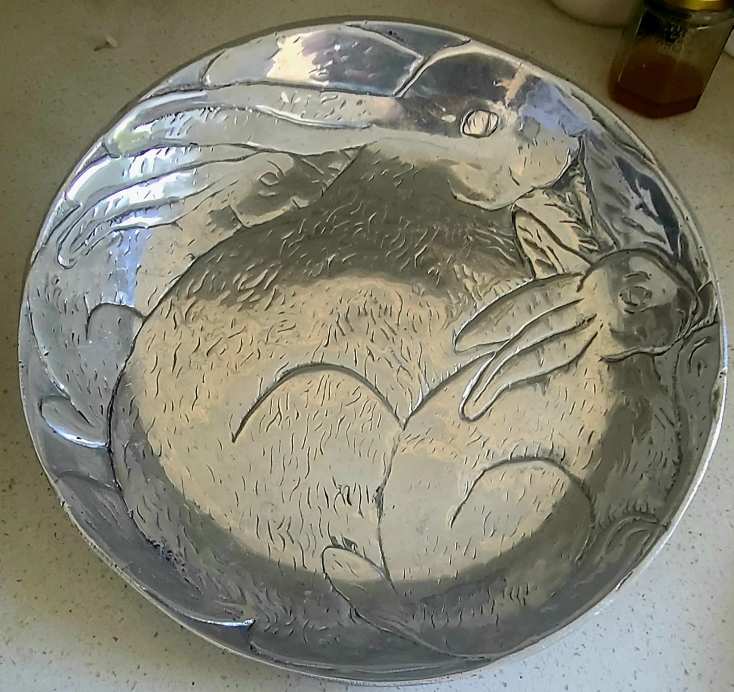 Vintage Decorative Bowl with Rabbits