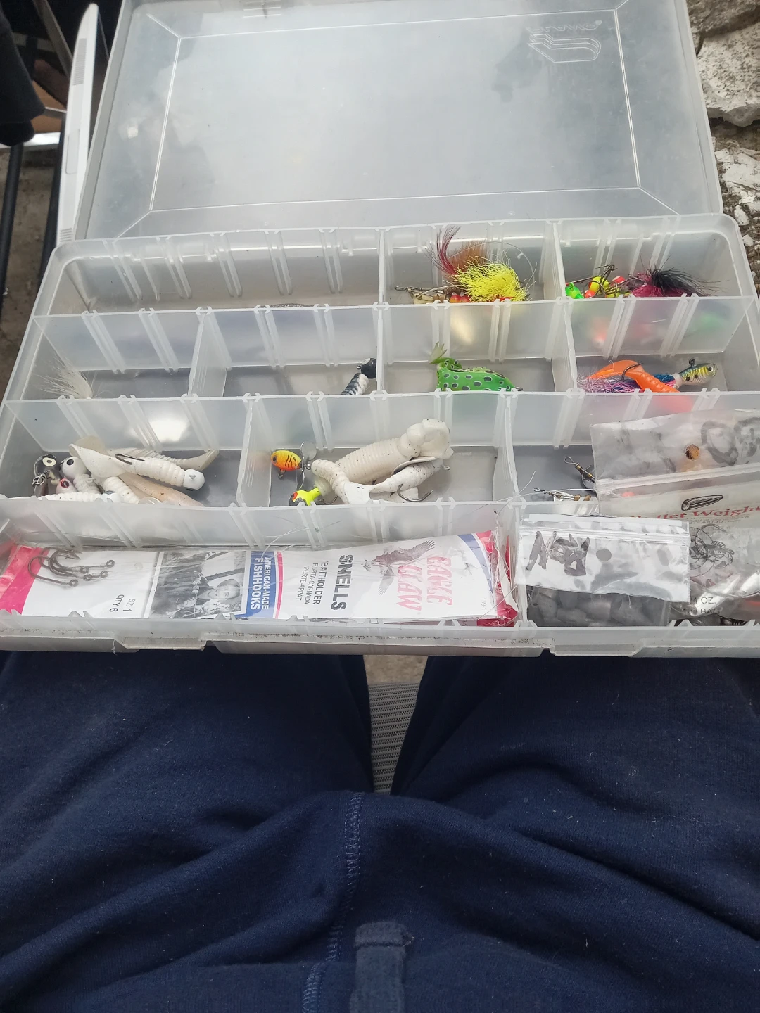 Fishing Tackle Box with Lures and Hooks