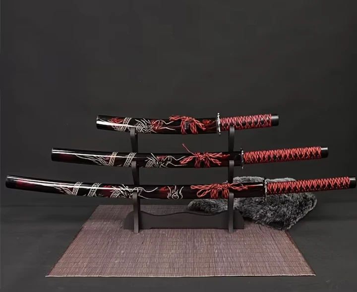Brand New Decorative Katana Set - Red Dragon Style